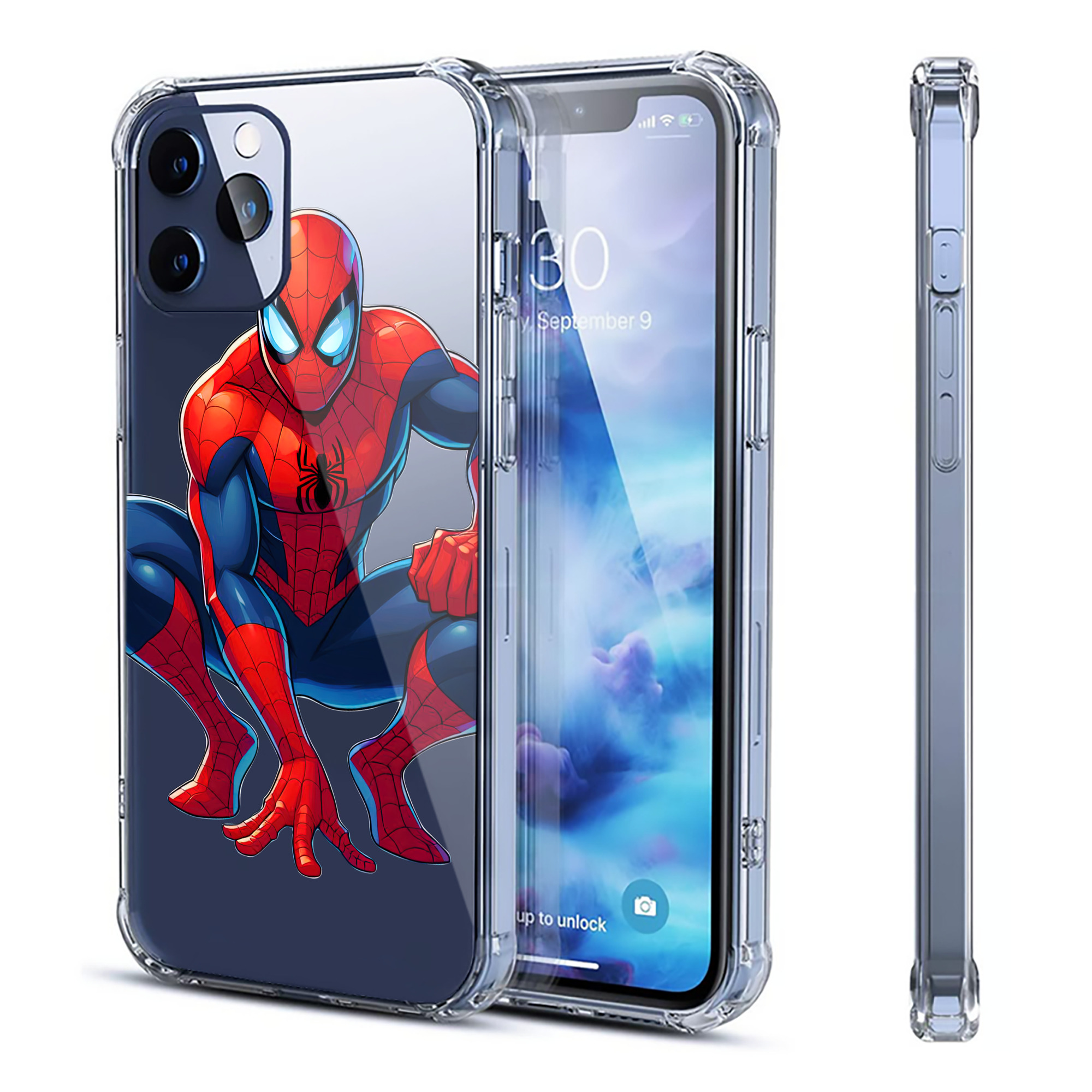 （画像用） Spider Man スパイダーマン 【iPhone 12シリーズ対応】透明スマホケース（クリアソフトケース）